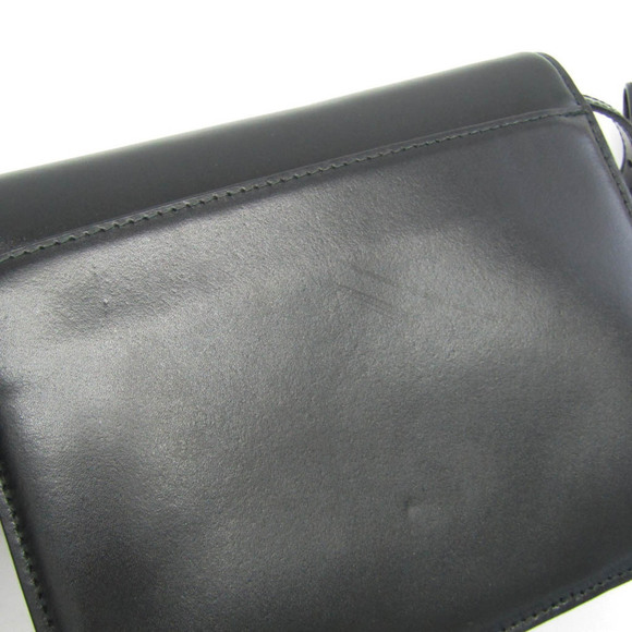 BALENCIAGA B Logo 592898 Leather Shoulder Bag Black - Picture 5 of 14
